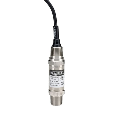 Pressure Transducer, 0 Psig To 1000 Psig, 0.25% Accuracy (BFSL), 1 Vdc To 5 Vdc Output, 1/2 NPT Male, 1/2 NPT Potted Conduit W/ 6 Ft Flying Leads